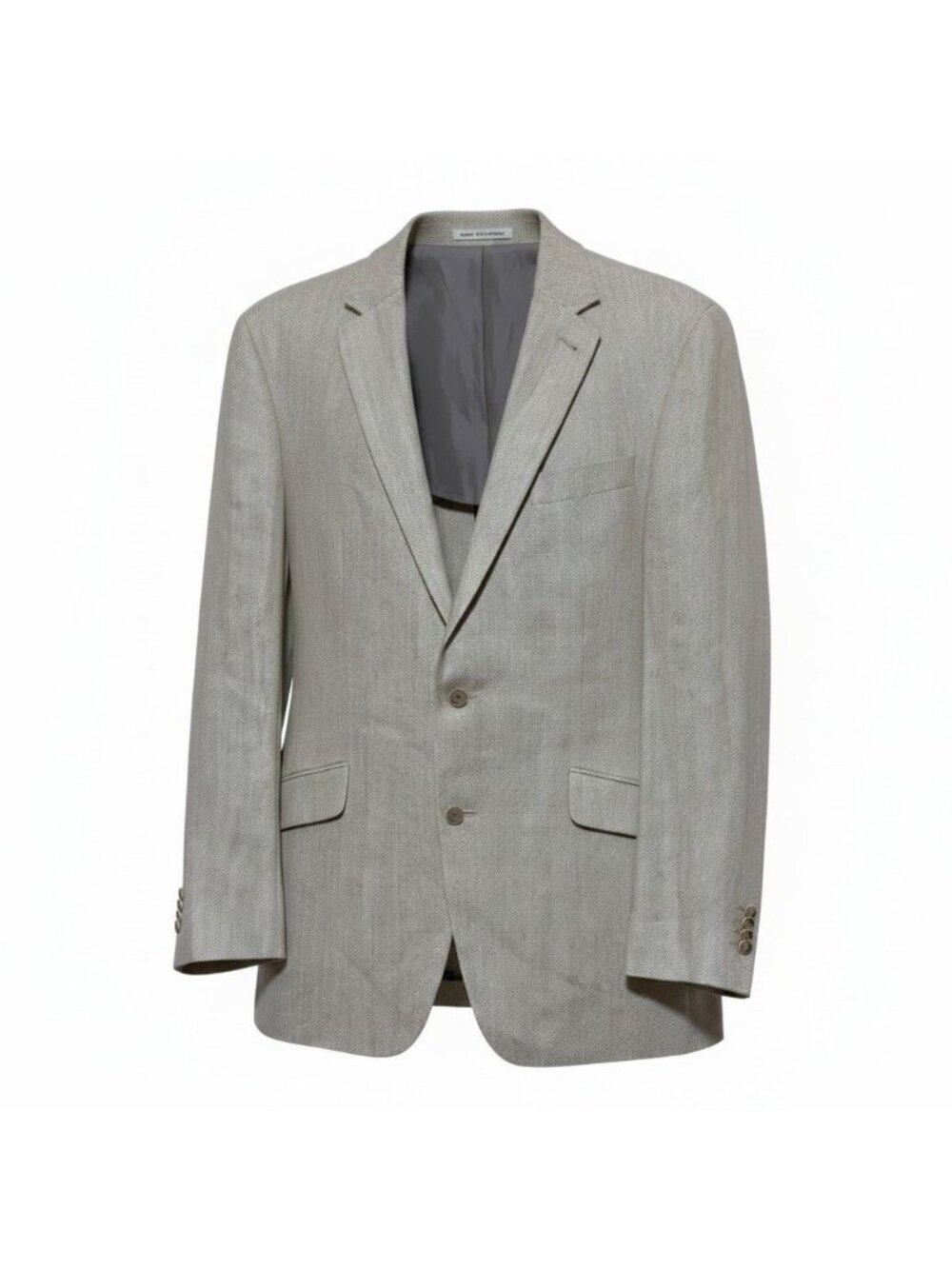 Joseph Abboud Linen Blazer 44L Herringbone Ivory Nova Fides 100% Linen